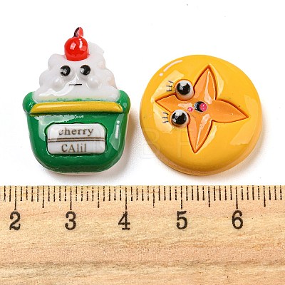 Opaque Resin Decoden Cabochons RESI-C046-04-1