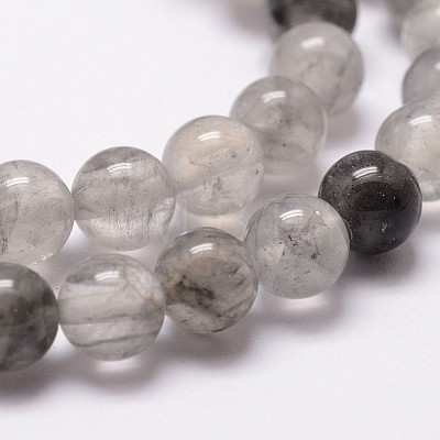 Natural Cloudy Quartz Beads Strands G-G735-37-8mm-1