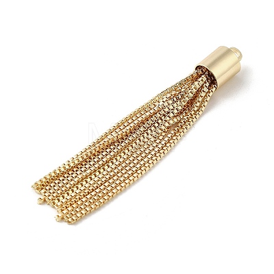 Brass Box Chains Tassels Pendant X-KK-K276-02G-1