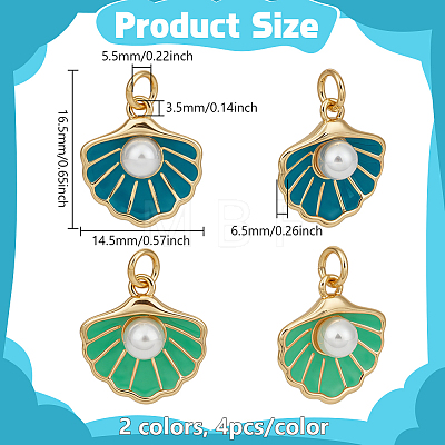 8Pcs 2 Colors Brass Enamel Pendants KK-PH0014-84-1