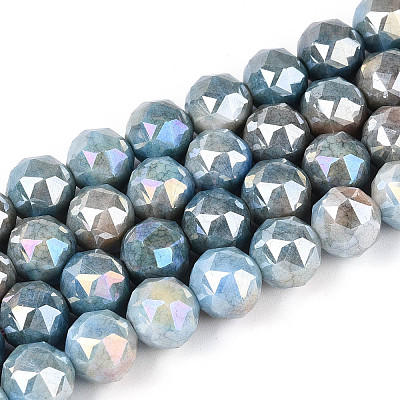 Anti-Tarnish Electroplate Glass Beads Strands GLAA-N010-10mm-17-1