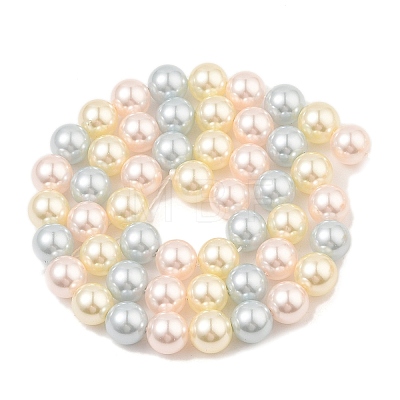 Baking Painted Pearlized Glass Pearl Round Bead Strands PEAR-H019-02C-09-1