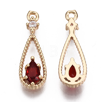 Brass Micro Pave Cubic Zirconia Pendants KK-R111-003-A02-1