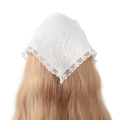 Lace Bandana Kerchief Tie Back Headwrap PW-WG47298-02-1