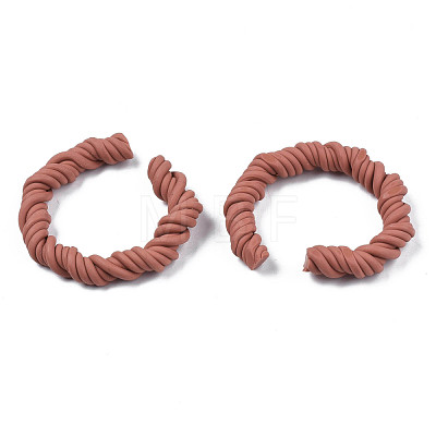 Polymer Clay Twist Rope Open Ring CLAY-N010-031-03-1