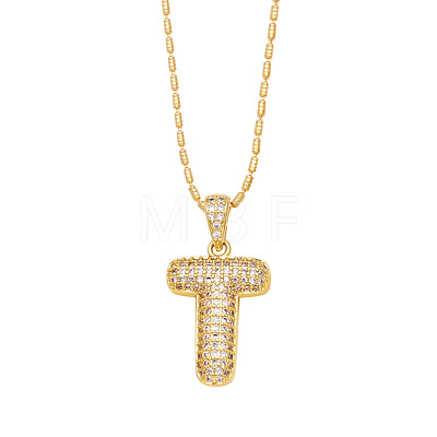 Brass Micro Pave Cubic Zirconia Pendant Necklaces PW-WG99827-20-1