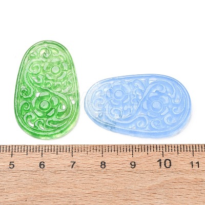 Dyed Natural Quartz Carved Pendants GG-CBA0022-11-1