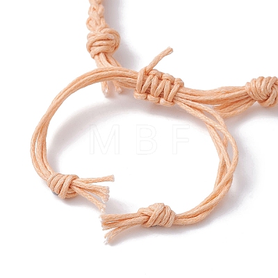 Adjustable Braided Waxed Cotton Macrame Pouch Bracelet Making BJEW-JB09698-03-1