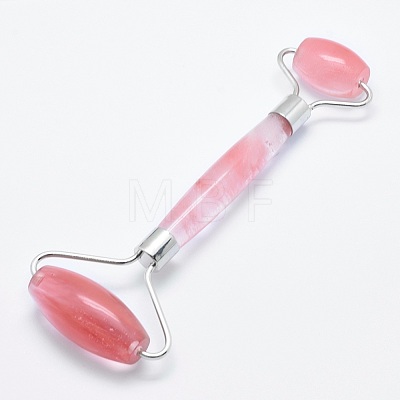 Watermelon Stone Glass Brass Face Massager MRMJ-G008-25P-1