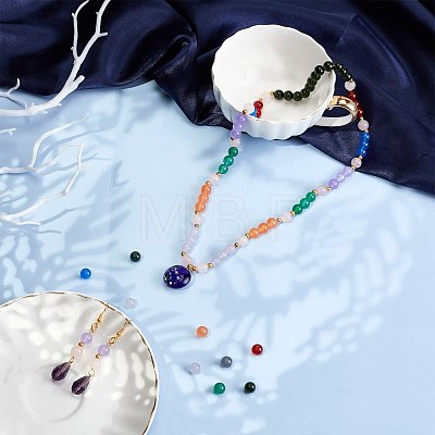 SUNNYCLUE 200Pcs DIY Natural & Dyed Malaysia Jade Beaded Stretch Bracelet Making Kits DIY-SC0014-77-1