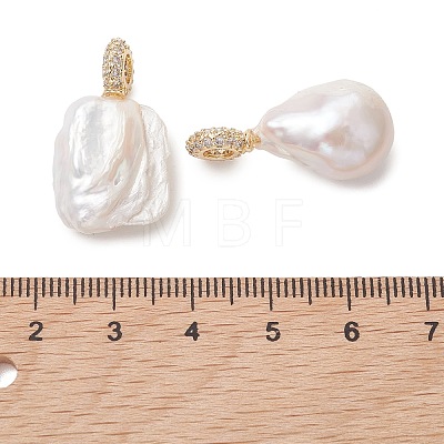 Natural Baroque Keshi Pearl Pendants PALLOY-JF05219-1