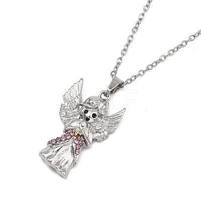 Alloy Guardian Angel Pendant Necklaces for Women FS-WG32A2C-01-1