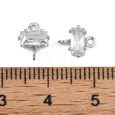 SHEGRACE Brass Pave Cubic Zirconia Rectangle Connector Charms XGRQ2O062-438A-P-1