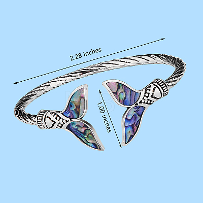 Mermaid Tail Alloy Enamel Cuff Bangle JB744A-1