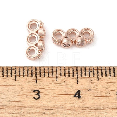 Rack Plating Brass Pave Clear Cubic Zirconia Spacer Bars KK-B088-11B-RG-1