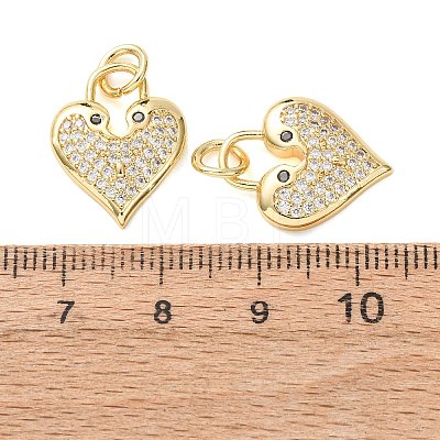 Valentine's Day Brass Micro Pave Clear Cubic Zirconia Pendants CU-E003-17G-F-1