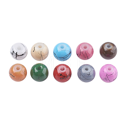 Drawbench Baking Painted Glass Beads GLAD-JP0001-02-6mm-1