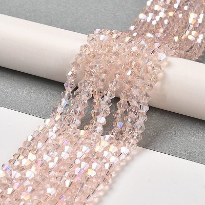 Transparent Electroplate Glass Beads Strands GLAA-F029-4mm-A26-1