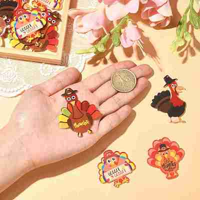 20Pcs 4 Styles Thanksgiving Day Opaque Acrylic Pendants SACR-CJ0001-44-1