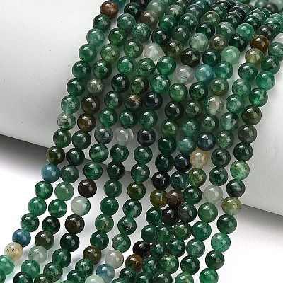 Natural Fuchsite Beads Strands G-L661-B01-4mm-A-1