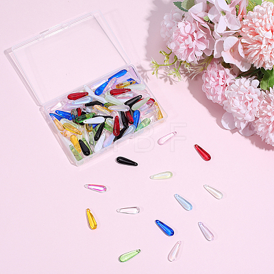 130Pcs 13 Colors Baking Paint Transparent Glass Pendants FIND-SC0023-46A-1