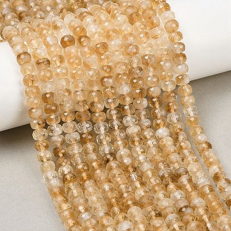 Heated Natural Citrine Beads Strands G-B175-B01-4x6mm-1