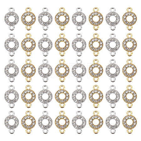 60Pcs 2 Colors Alloy Crystal Rhinestone Connector Charms FIND-PH0038-11B-1
