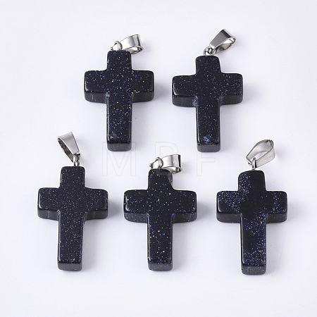 Synthetic Blue Goldstone Pendants G-S358-002A-1