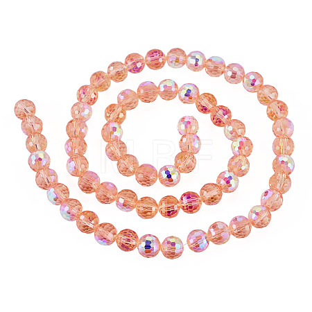 1 Strand Electroplate Transparent Glass Beads Strands EGLA-TADJ0001-15D-1