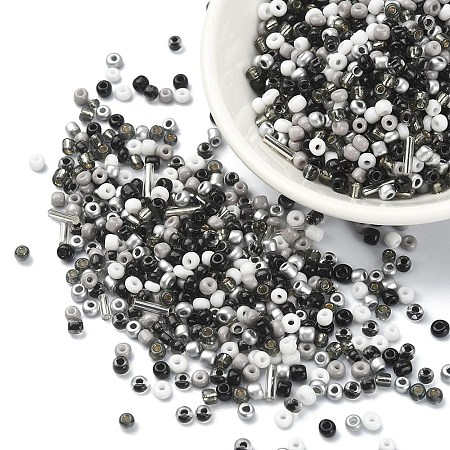 Opaque & Transparent Inside Colours Glass Seed Beads SEED-YW0002-17C-1