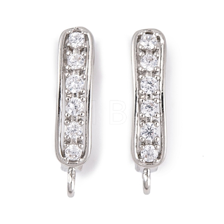 Rack Plating Brass Cubic Zirconia Hoop Earring Findings KK-S374-04P-04-1