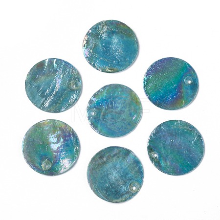 AB Color Plated Capiz Shell Pendants SSHEL-T008-01A-1