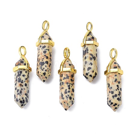 Natural Dalmatian Jasper Pointed Pendants LS-G-G025-01G-33-1
