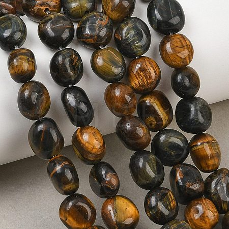 Dyed Natural Yellow Blue Tiger Eye Beads Strands GG-CBA787B-A25-1