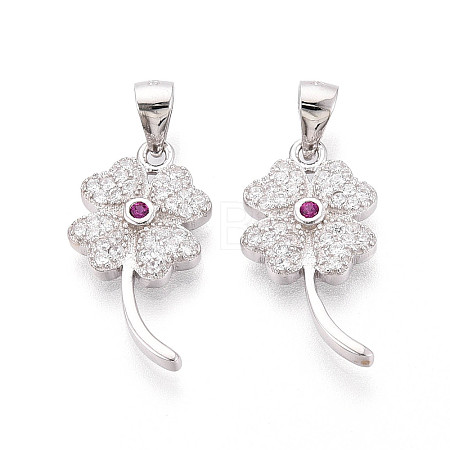 Lucky 925 Sterling Silver Micro Pave Clear Cubic Zirconia Pendants STER-T008-80P-1