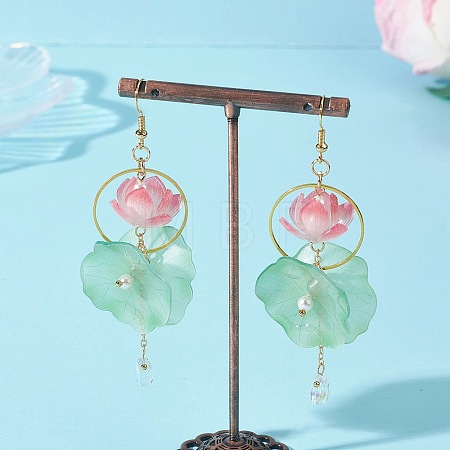 Glass & Acrylic Beads Dangle Earrings EJEW-TA00787-1