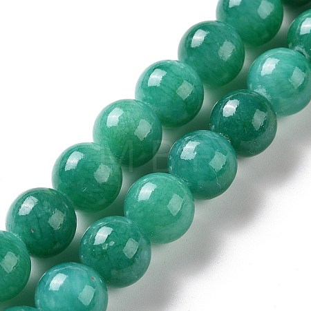Natural Mashan Jade Round Beads Strands G-D263-8mm-XS34-1