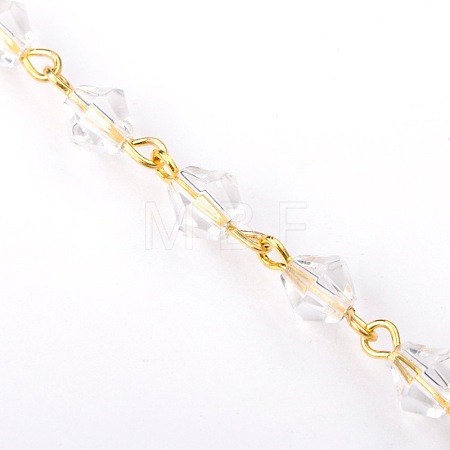 Handmade Bicone Glass Beads Chains for Necklaces Bracelets Making AJEW-JB00039-01-1