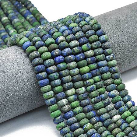 Dyed Natural Chrysocolla and Lapis Lazuli Beads Strands G-P575-A35-8x5mm-1