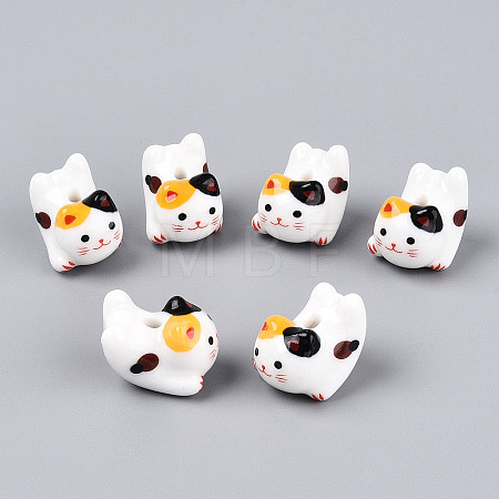 Handmade Porcelain Printed Beads PORC-T133-05-1