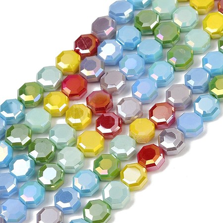 Electroplate Opaque Glass Beads Strands EGLA-G039-05A-02-1