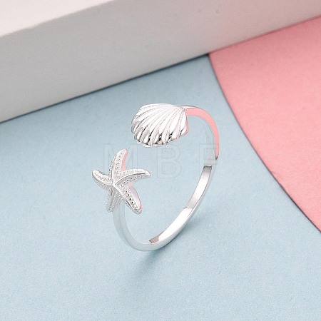 925 Sterling Silver Open Cuff Rings for Women STER-N016-139S-1
