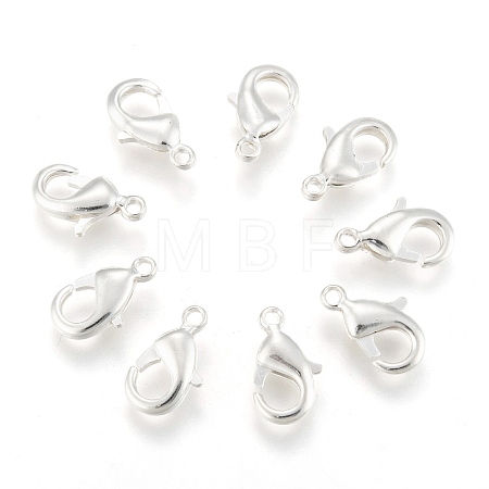 Silver Color Plated Brass Lobster Claw Clasps X-KK-902-S-NF-1