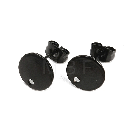 Ion Plating(IP) 304 Stainless Steel Stud Earring Findings STAS-P198-25-10mm-B-1