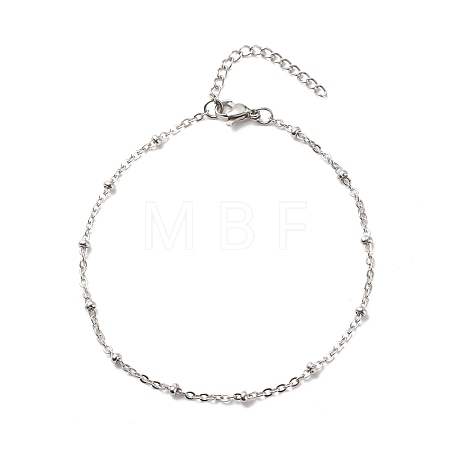 Non-Tarnish 304 Stainless Steel Satellite Chains Anklet for Women AJEW-AN00501-1