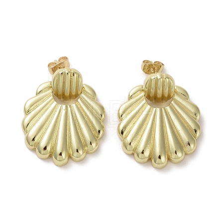 Brass Dangle Stud Earrings EJEW-H308-01G-1