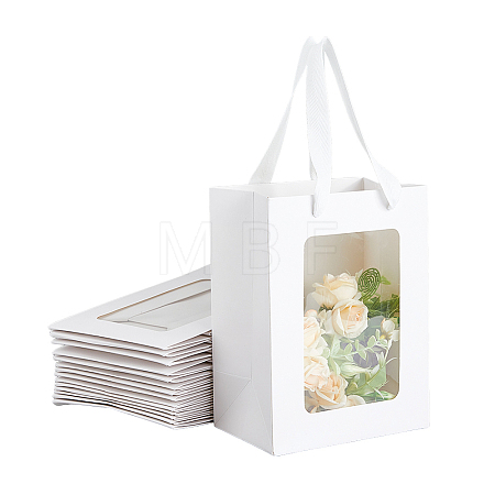 Rectangle Paper Storage Bags with Handle ABAG-WH0046-26A-01-1