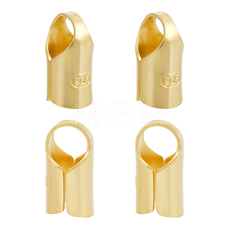 4Pcs Column Sterling Silver Cord Ends STER-BC0004-47G-1