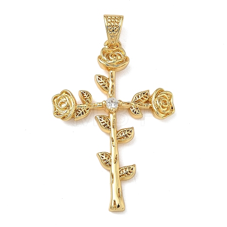 Brass Micro Pave Cubic Zirconia Pendants KK-L257-10G-1