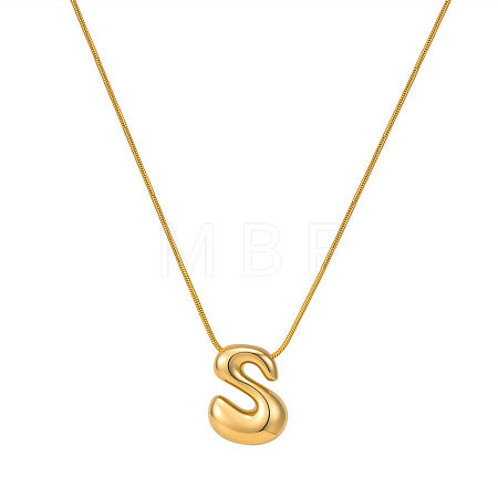 304 Stainless Steel Alphabet Pendant Necklaces for Men and Women GP1122-19-1